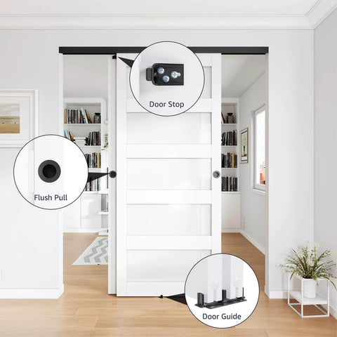 6Ft Bypass Closet Door Hardware Kit Top Mounted Track System Heavy Duty Aluminum Smooth Quiet Sliding For Two Doors