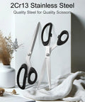 All Purpose 10 Inch Fabric Scissors Heavy Duty Stainless Steel Pro Shears For Cutting Clothes And Leather Perfect For Tailors Home And Office Use With Sharp Precision And Beefy Build. 10-inch stainless steel fabric scissors with black ABS handles