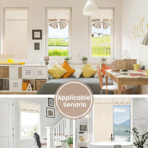 Sidelight Door Curtain Panel For Front Door With Privacy, Thermal Insulated Tie Up Shade, installed in a living room and hallway window.