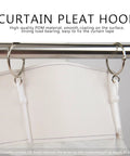 80 Pack Plastic Curtain Hooks With Adjustable Pinch Pleat Ratchet System displayed on rod