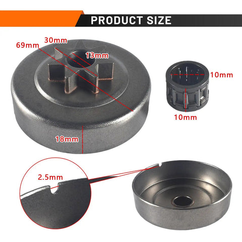 325-7T Clutch Drive Sprocket Drum for Stihl MS250 MS230 Chainsaws size diagram and components