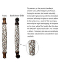 Two Pack Ceramic And Zinc Alloy Vintage Cabinet Knobs In Rich Brown With Floral Motif And Five Inch Hole Spacing front and back view