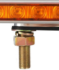 LED trailer light bar installed on threaded stud mount with amber lens and chrome plastic housing.