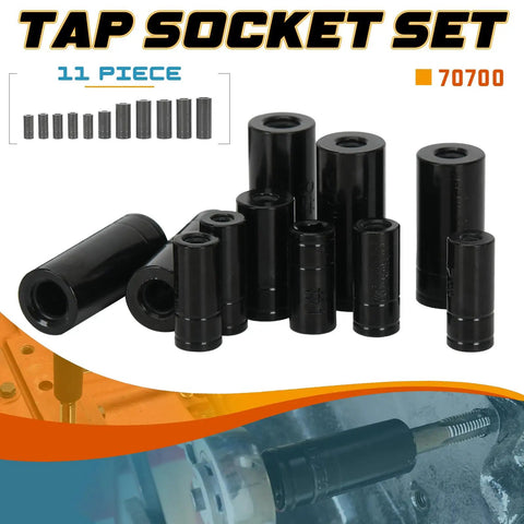 Magnetic Tap Socket Kit With 11 Pieces 1/4 And 3/8 Drive Fits 1/2 And 1/8 NPT Taps And 12mm Metric Taps Set