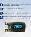 All-In-One ESP32 LoRa V4 Development Board With SX1262 Module and OLED Display, featuring WiFi, Bluetooth, and GPS