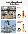 Heavy Duty 11000lb Electric Chain Hoist With Double Chain System And 30ft Lift Height in action controlling lift speed.