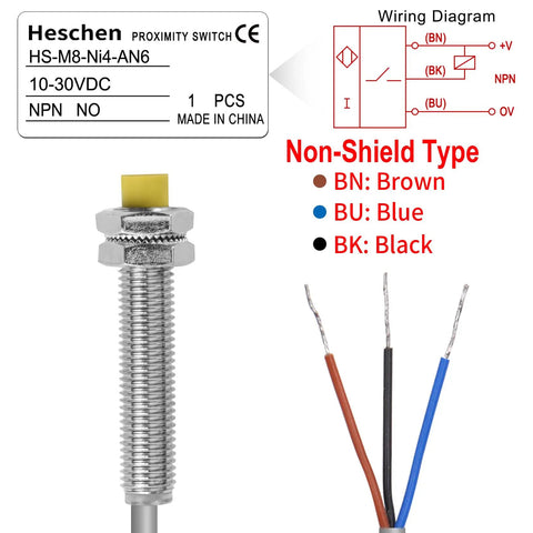 4mm Inductive Proximity Sensor Switch M8 Cylindrical Plug-and-Play Ready 10-30V DC 3-Wire NPN Normally Open Non Embedded