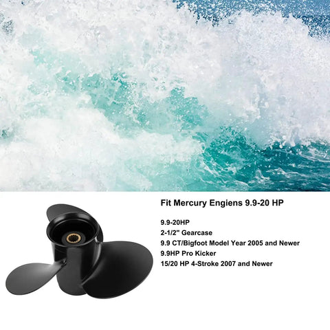 OEM Upgrade 9.25 Inch Boat Propeller With 9 10 11 Pitch 14 Spline 3 Blades Right Rotation Aluminum For Tohatsu Outboards 9.9 12 15 18 20 HP And MFS NSM Motors Fits Two And A Half Inch Gearcase