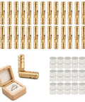 Hidden Brass Hinges Set For Wooden Boxes, Mini Barrel Hinges With 270 Degree Folding And Magnets, 4x17mm, 30 pcs displayed