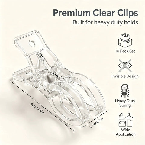 Ultimate Balloon Arch Kit With 6 Heavy Duty Clear Clamps And 100 Premium Long透明 Balloons For Epic Birthday Weddings And Party Decorations, clear clamp 10-pack