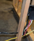 Installation of Eight Gauge Three Conductor NM-B Wire With Ground SIMpull Jacket For Easy Pulling 50 Foot Coil Black UL Listed in wall