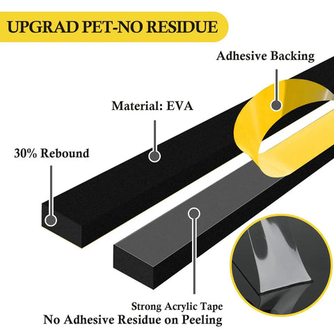 Weather Stripping Door Seal Tape 0.25 inch wide 0.125 inch thick foam adhesive strip with EVA material and adhesive backing.
