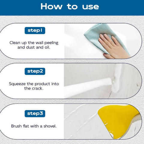 Step-by-step guide using Drywall Repair Kit For Holes And Cracks, Quick-Drying Wall Mending Paste With Scraper, No Sanding Needed, Easy DIY Home Fix, 3-Piece Set, Smooth, Durable Finish For Walls And Ceilings