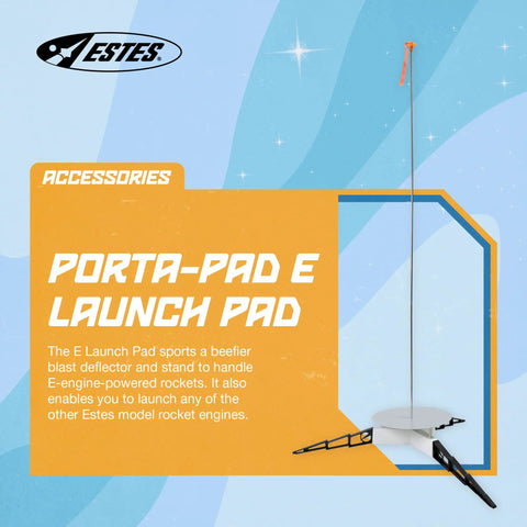 Porta Pad E Launch Pad For Model Rockets, Quick Setup Rocket Launch Pad Kit with launch rod on starry background