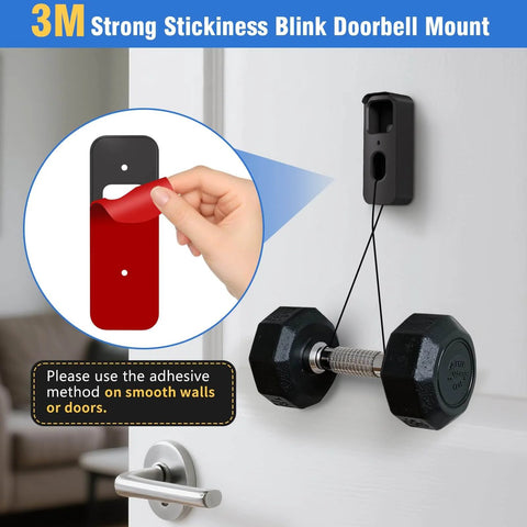 No Drill Adhesive Doorbell Mount For All New Video Doorbell Camera Second Generation Easy To Install on door close-up