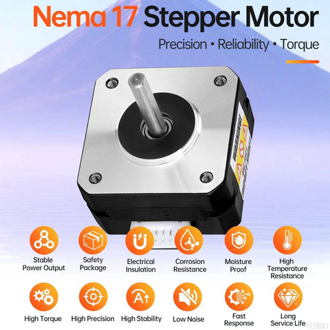 Three Pack Nema 17 Stepper Motors 2 Phase 1.8 Degree High Torque Bipolar 0.16 Nm Precision and Reliability Overview