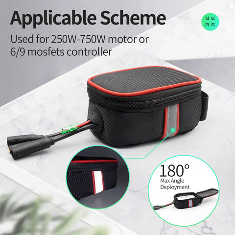 Badass Small Ebikes Controller Bag And Lithium Battery Case For Electric Motor Kits Dustproof Storage Heavy Duty Box with red accents.