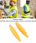 Oreilet 2Pcs Magnetic Stud Finder, Compact Stud Finder Wall Scanner, No. yellow plastic tool for detecting screws in walls.