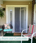 Upgraded Reinforced Magnetic Screen Door For Sliding Doors Fits 72x80 Inches Double Door Screen Curtain with porch view