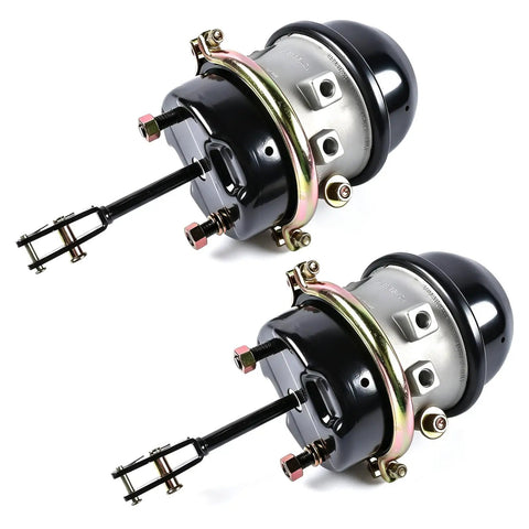 Two Pack Type 30 By 30 Beefed-Up Air Brake Chamber With Welded Clevis Three Inch Stroke Replacement visible.