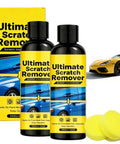 Killer Shine Car Scratch Remover Paste That Slaps Down Deep Scratches On Any Auto Paint with yellow sponges and packaging.