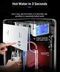 Slick Bottleless Water Dispenser Featuring Straight Up Four Stage Filtration And Game Changing Tankless Direct Connect Design For Crisp Instant Hot Cold Or Warm Water Daily At Home Or Office, showing hot water feature.