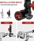 Lanxire 1/4 inch screw mount adapter, 2-pack, dual joint tilt for C-stand and light-stand mounting