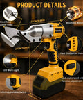 Top Rated Cordless Brushless Metal Shears Compatible With Dewalt 20v Max Power Tools Battery Only, showing steel alloy cutter head and LED work light.