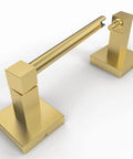 Gold Toilet Paper Holder Wall Mount With Double Post Pivoting Design Brushed Gold Finish Square Tissue Holder Roll Hanger