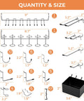 Front view of INCLY 120pcs pegboard accessories kit with hooks, rings, and bins for 1/8 to 1/4 inch pegboards (Amazon)