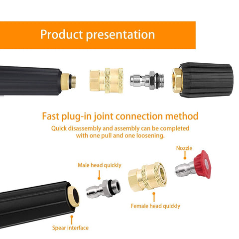 Exploded view of Awpeye 3-pack brass pressure washer couplers with 1/4 inch quick-connect to female NPT.