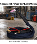 Beefed Up WP-18 Water Cooled Argon TIG Welding Torch Head with color coded braided hose and copper silicone build.