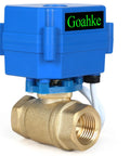 Motorized Ball Valve Three Quarter Inch Brass Electric Valve With Standard Port 9 To 24 Volt AC DC Two Wire Auto Return