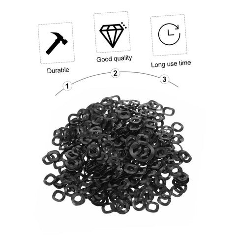 Wave Washer Assortment Kit With 500 Pieces Compression Type Spring Washers For Automotive And Home Use Thrust Loading Three Wave Design For Tight Load Specs Durable Steel Washers, black washers pile