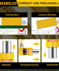 TOORGO 10-ton hydraulic cylinder, yellow porta-power jack with 2-inch stroke, front view