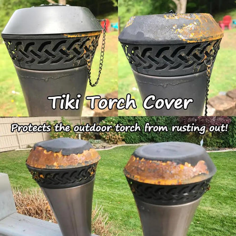Beefy Tiki Torch Cover Set Of 2 For Island King 65 Inch Metal Outdoor Torches Waterproof Weatherproof Dustproof Wind Resistant
