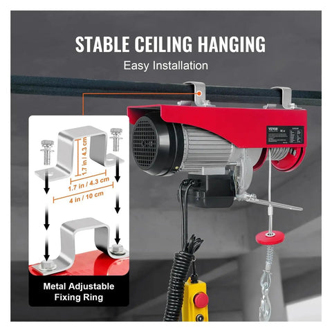 Ultra Heavy Duty Electric Hoist For Shop Use Supports Up To 800 Kilo Load With Wired And Wireless Remote Control stable ceiling hanging installation detail