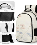 Wildflower Blooms Print Unisex Backpack Large Capacity For School, Travel, And Daily Use with breathable polyester and zipper