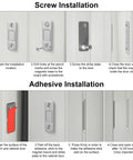 Installation steps for Ultra Thin Magnetic Cabinet Catch Set 4 Pack With Adhesive Backing Slick No Drill Install Door Latch