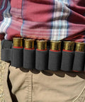 Ten Pack Seven Round Side Saddle Shell Carrier for 12 and 20 Gauge Shotguns worn on waist holding cartridges.