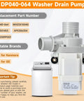 Drain Pump Replacement For Washer Fits GUD27ESSM1WW GTUN275EM GTUP240EM GTUP270GM And Kenmore 26615322 white plastic pump