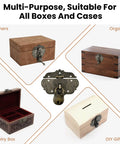 Old School Vintage Hasp And Padlock Set Bronze Zinc Alloy Decorative Latch Kit For Antique Jewelry Boxes Tool Chests And Rugged Suitcases Featuring Bear Shaped Tumbler on various boxes