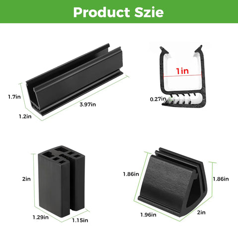 Dimensions of Golf Cart Windshield Mounting Clips Kit Universal Fit For Club Car DS Precedent And Yamaha G Series parts shown