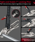 Pro Grade Digital Dial Indicator Gauge Kit with 13.77 inch flexible arm and 7 inch locking pliers clamping on pipe
