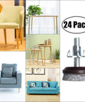 Ditch The Wobbles And Settle In Smooth With Adjustable Furniture Levelers 24 Pack including chair and table leg levelers with felt pads.