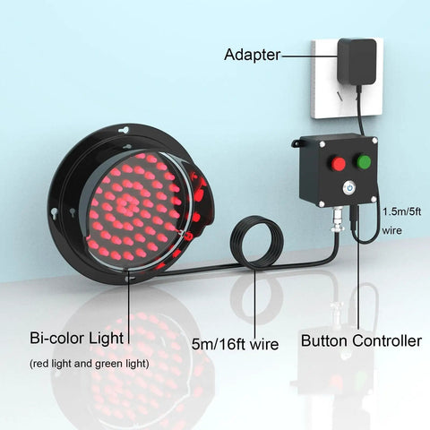 Top Tier Heavy Duty Led Loading Dock Traffic Light With Rugged Waterproof Housing And Extended Cord Remote Switch for safety control and signaling.