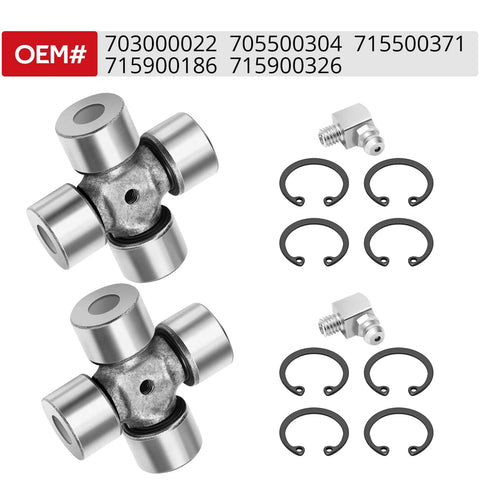 Rear Driveshaft U Joint Set For Can Am Renegade Commander Traxter Quest Maverick Outlander Beefed Up Heavy Duty OEM Replacement Kit With OE Numbers 703000022 705500304 715500371 featuring two U-joints and accessories