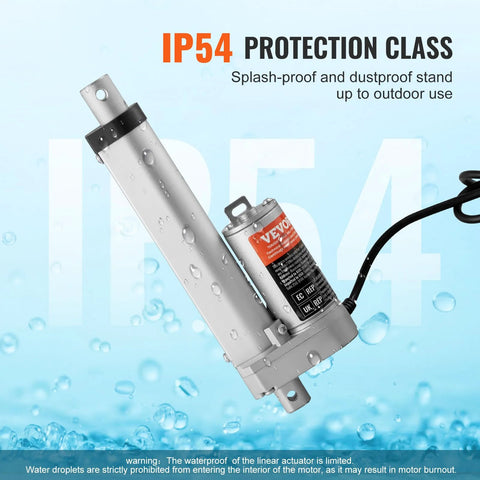Linear actuator by VEVOR, 12V, 4-inch stroke, IP54 protection, 330 lb load
