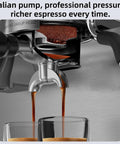 15 Bar Espresso Machine With Built-In Anti-Clog Grinder And Milk Frother Steam Wand Tamping Tools For Lattes And Cappuccinos