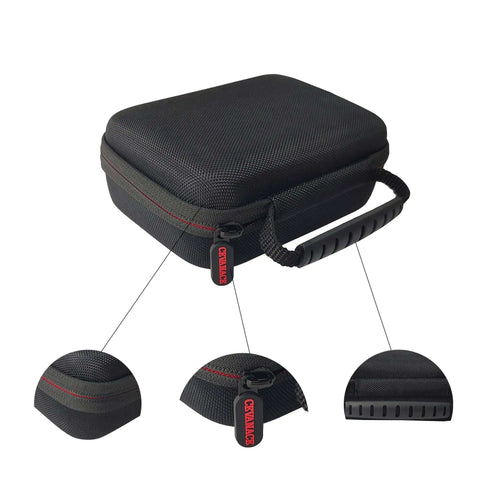 Rock Solid Eva Hard Case With Custom Foam Liner For Cameras And Drones Shockproof Rigid Protector Secure Zipper Closure Built Damn Tough 6.7x4.7x2.5 Inches Outdoor Gear Storage close-up of zipper and handle.